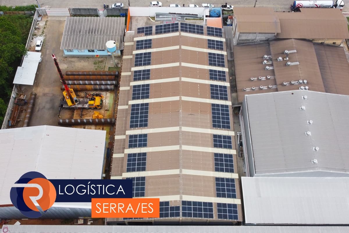 Sistema de energia solar instalado pela RealTec - Logística em Civit II