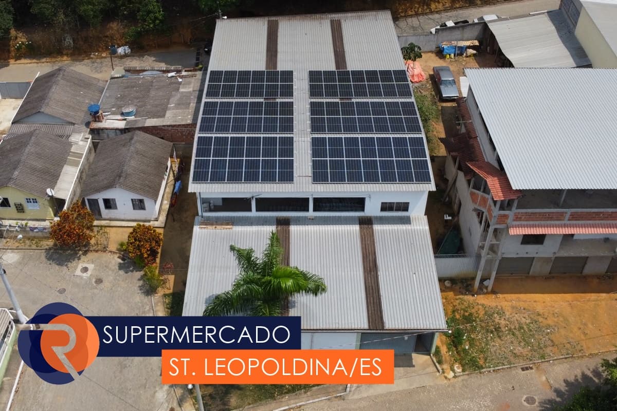 Sistema de energia solar instalado pela RealTec - Supermercado em Santa Leopoldina