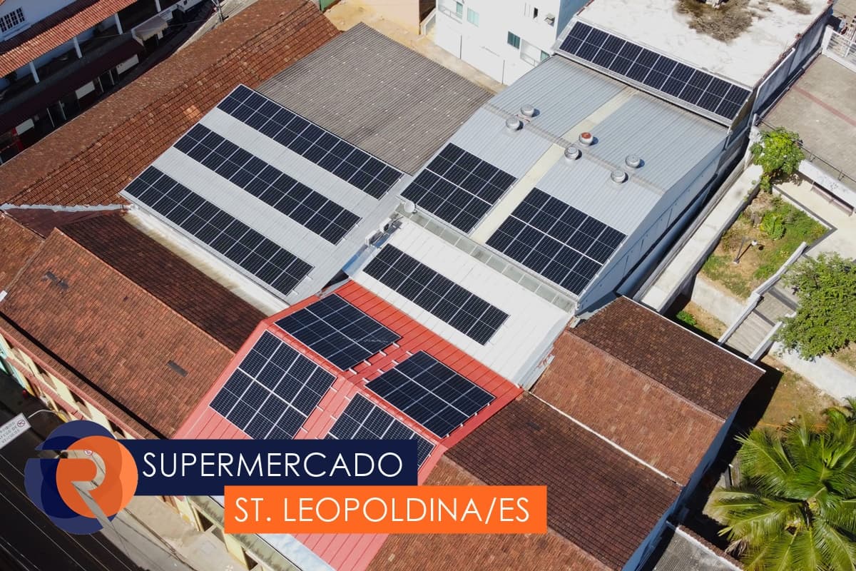Sistema de energia solar instalado pela RealTec - Supermercado em Santa Leopoldina